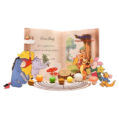 小熊维尼主题儿童生日气球派对宝宝周岁百天布置KT背景墙装饰定制