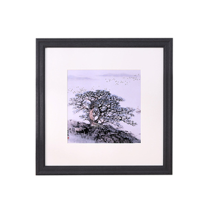 实木正方形画框定制挂墙装裱国画相框任意尺寸圆形卡纸书法边框架