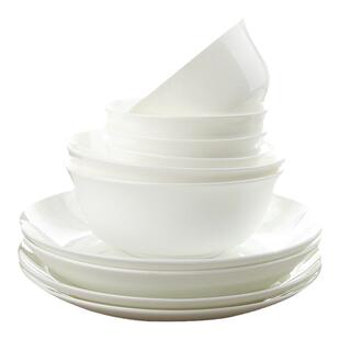 思佰得 纯白骨质瓷餐具DIY创意散件家用陶瓷器 韩式汤碗盘碟品锅