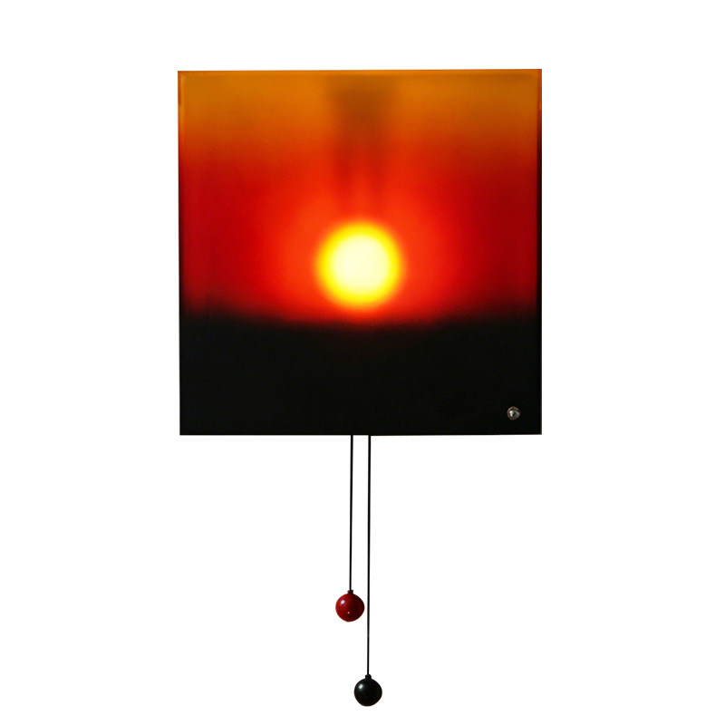 手拉升降渐变夕阳红落日壁灯