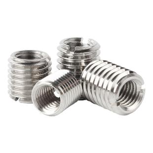 不锈钢自攻螺套一字槽螺纹护套衬套内外牙螺母自攻牙套转换螺丝套