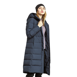 SANFO PLUS墨玉长款拒水鹅绒服 修身女款 轻量防风雪21087