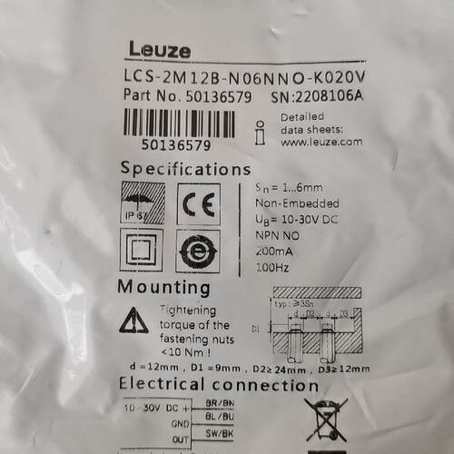 Leuze传感器，型号LCS-2M12B-N06NNO-K0
