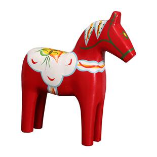 手绘红马摆件瑞典达拉木马红色木质对马家居客厅装饰小摆设工艺品