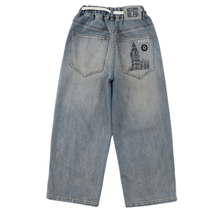 男童牛仔裤春秋新款装季儿童裤子中大童长裤夏薄直筒软休闲初中生