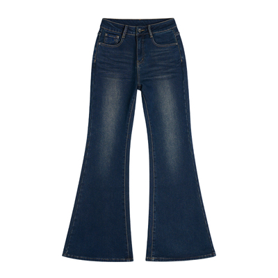 王家有鱼加绒新款不贴腿微喇裤女