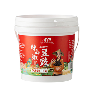 川丫头野山椒豆豉1kg湖南特产辣椒酱下饭拌面调味炒菜蒸鱼特辣