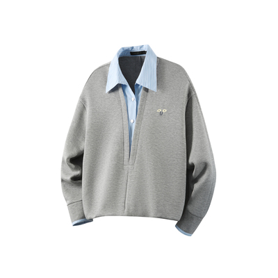 BBFER本依凡春款假两件无帽卫衣