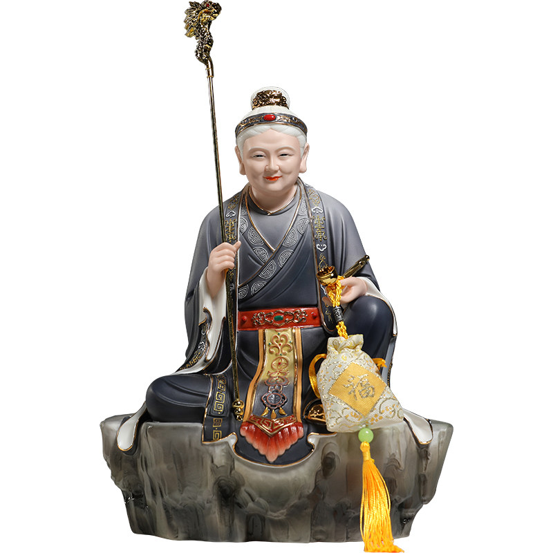 微美陶瓷歪脖老母佛像摆件
