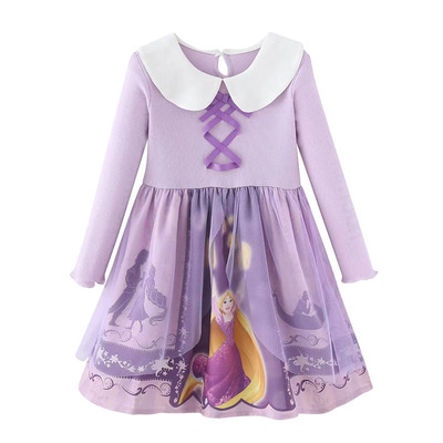 女童长袖日系秋冬卡通公主连衣裙