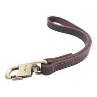 头层牛皮狗狗短款牵引绳真皮一步牵大型犬随行遛狗绳金毛德牧训练