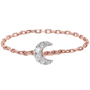 【新年礼物】DJULA茱蕊魔法系列18K金戒指镶钻月亮玫瑰金链条婚戒