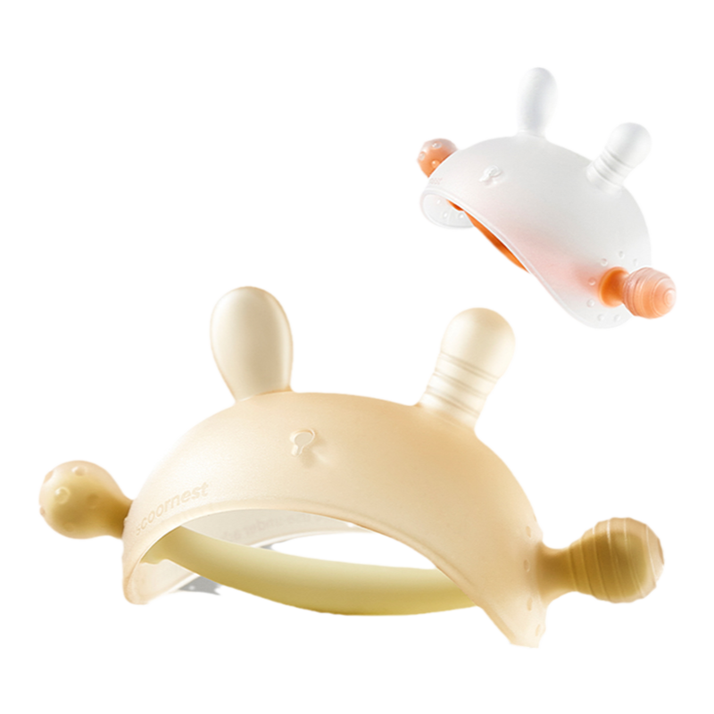 科巢小月龄兔子牙胶婴儿磨牙棒宝宝防吃手蘑菇牙胶安抚水煮0-6月