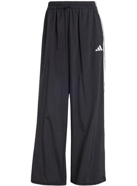 阿迪达斯夏新款女梭织长裤降落伞运动裤直筒阔腿裤宽松JE1306