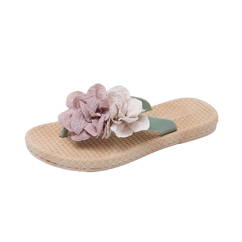 仙女风花朵人字拖鞋女夏季网红款