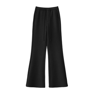 SEAWHEN海维恩高腰微喇裤女冬季显瘦显高长款加绒保暖阔腿休闲裤