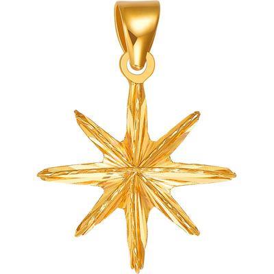 明牌珠宝18K金八芒星吊坠