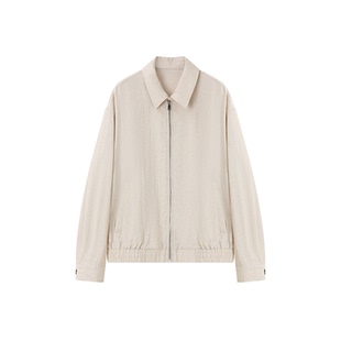 XWI欣未通勤百搭含亚麻夹克外套女春薄款小个子穿搭显瘦气质上衣