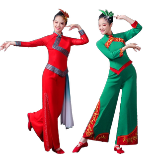 秧歌服演出服女2025年新款腰鼓舞秧歌队扇子舞九儿手绢舞服装时尚
