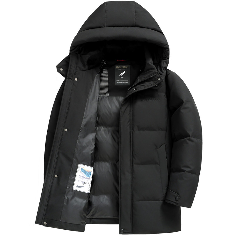 雪中飞加厚保暖男士羽绒服中长款