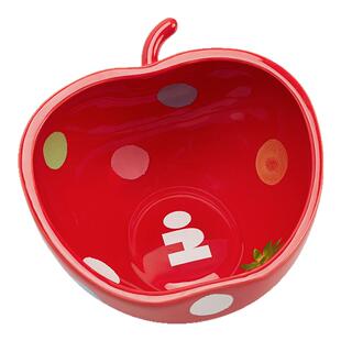 Tagi.《苹苹安安》蔬果波点宠物陶瓷碗防打翻喂食饮水猫犬用饭碗