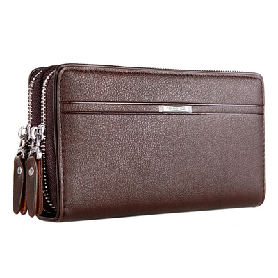 男士头层牛皮双拉链手抓包真皮