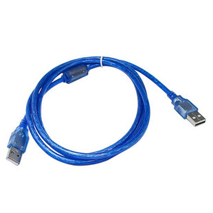 USB 2.0/3.0透明蓝公对公数据线1.5米3/5/10M双A机顶盒刷机连接线