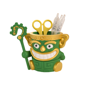 可爱结界兽笔筒摆件办公室治愈桌面装饰上班情绪稳定解压神器收纳