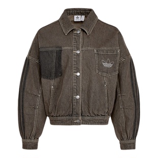 阿迪达斯三叶草女子2026春季DENIM牛仔运动夹克外套KR5041 KR5042