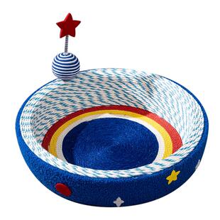 星空猫抓板猫窝一体耐磨不掉屑猫抓盆猫爪板绳编圆形窝猫咪用品