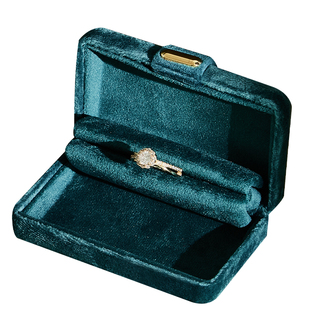 丝绒求婚结婚戒指盒婚礼一对钻戒创意便携迷你对戒盒高级感圣诞