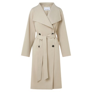 朗姿翻领H型优雅气质风衣通勤干练长款风衣外套女2026年春季新款