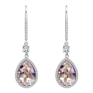 BLANCHE/布兰琪冰花施家水滴水晶耳环流苏耳坠秋冬方圆脸耳饰女士