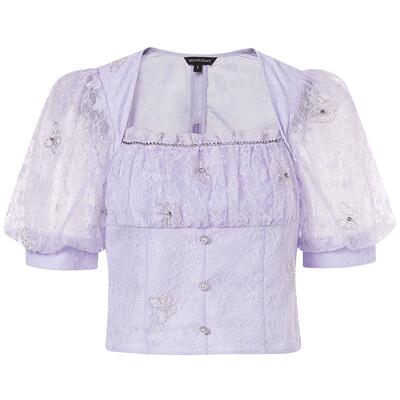 【奥莱】MAXRIENY森系精灵蕾丝雪纺衫上衣女