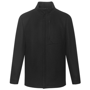 【立领】利郎官方毛呢大衣男士2025冬季商务男装夹克黑色羊毛外套