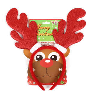 圣诞节头箍头饰鹿角圣诞帽子发光发箍成人儿童小礼品礼物装饰品