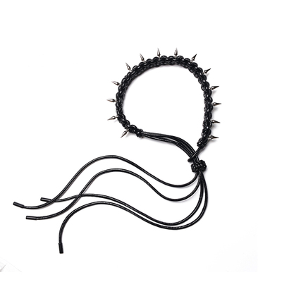 SINKing铆钉皮编男女项链手链