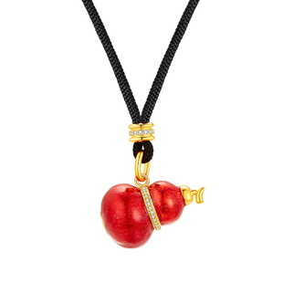 真我不凡S925银七彩葫芦黄金色项链女2025新款高级感毛衣链女