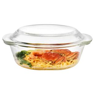 耐高温玻璃碗带盖泡面碗微波炉专用器皿双耳汤碗家用蒸蛋碗沙拉碗