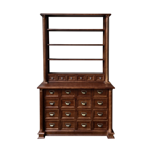 闻森家居复古展示柜法式实木古董家具艺术品陈列柜碗碟中古餐边柜