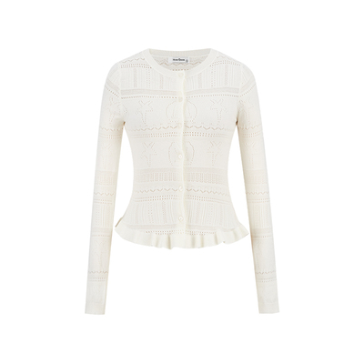 设计感缕空针织开衫女外套两件套