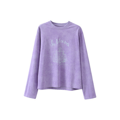 popchrio复古蜡染印花圆领T恤