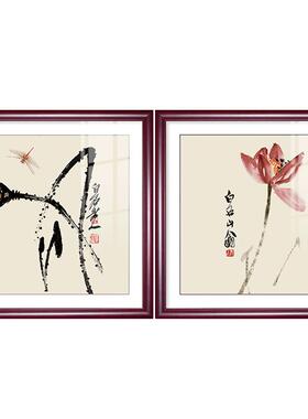 齐白石客厅装饰画沙发斗方国画