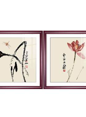 齐白石客厅装饰画沙发斗方国画