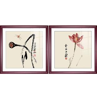 齐白石名画餐厅装饰画客厅背景墙挂画新中式禅意饭厅墙面壁画国画