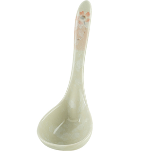 中国风陶瓷大勺子家用大号汤匙釉下彩盛汤喝汤勺调羹创意吃拉面勺