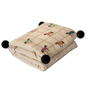 午马呈祥新年送人礼物马儿车载抱枕被空调房办公室午睡毯二合一毯