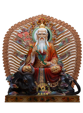 纯铜三清道祖中式桌面工艺品摆件