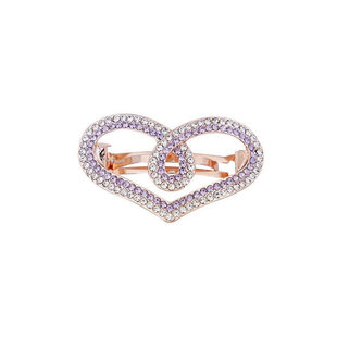 镂空镶钻爱心小号弹簧夹水钻发卡子顶夹半扎发后脑勺头发饰品