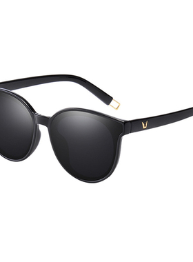 黑色gm墨镜女款潮流时尚百搭圆脸显瘦网红偏光太阳镜遮阳防紫外线